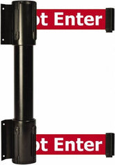 Tensator - 16.64" High x 156" Long x 3" Wide Barrier Dual Line Wall Mount - Steel, Black Powdercoat Finish, Black, Use with 898 Wall Receiver - Benchmark Tooling