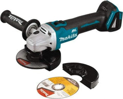 Makita - 5" Wheel Diam, 8,500 RPM, Cordless Angle & Disc Grinder - 5/8-11 Spindle, 18 Volts - Benchmark Tooling