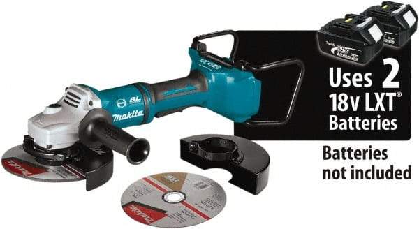 Makita - 7" Wheel Diam, 7,700 RPM, Cordless Angle & Disc Grinder - 5/8-11 Spindle, 18 Volts - Benchmark Tooling