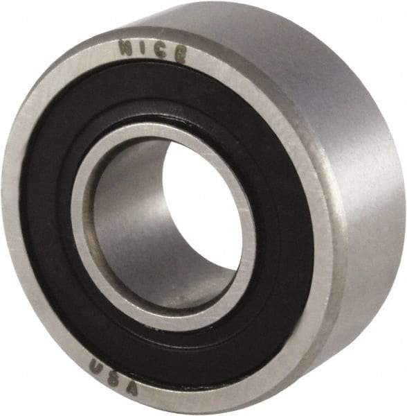 Nice - 3/8" Bore Diam, 29/32" OD, Double Seal Precision Ground Radial Ball Bearing - 5/16" Wide, 1 Row, Round Bore, 300 Lb Static Capacity, 698 Lb Dynamic Capacity - Benchmark Tooling