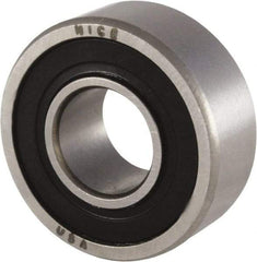 Nice - 1/4" Bore Diam, 11/16" OD, Double Seal Precision Ground Radial Ball Bearing - 5/16" Wide, 1 Row, Round Bore, 170 Lb Static Capacity, 511 Lb Dynamic Capacity - Benchmark Tooling