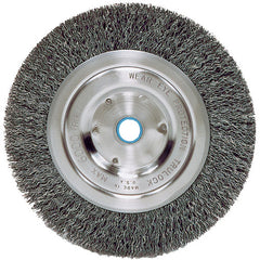 Vortec Pro 6″ Crimped Wire Wheel, .014″ Steel Fill, Narrow Face, 5/8″-1/2″ Arbor Hole - Benchmark Tooling