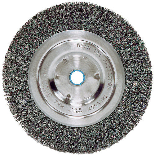 Vortec Pro 6″ Crimped Wire Wheel, .014″ Steel Fill, Medium Face, 5/8″-1/2″ Arbor Hole - Benchmark Tooling