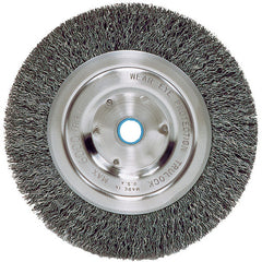 Vortec Pro 6″ Crimped Wire Wheel, .014″ Steel Fill, Medium Face, 5/8″-1/2″ Arbor Hole - Benchmark Tooling