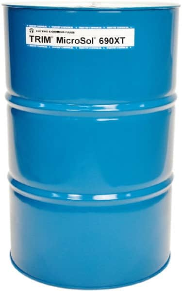 Master Fluid Solutions - Trim MicroSol 690XT, 54 Gal Drum Emulsion Fluid - Semisynthetic, For Cutting, Drilling, Sawing, Grinding - Benchmark Tooling