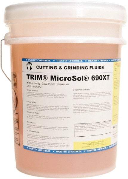 Master Fluid Solutions - Trim MicroSol 690XT, 5 Gal Pail Cutting & Grinding Fluid - Semisynthetic, For Machining - Benchmark Tooling