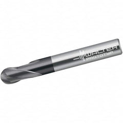 Walter-Prototyp - 3mm Diam, 3mm LOC, 2 Flute Solid Carbide Ball End Mill - TiAlN Finish, Single End, 57mm OAL, 6mm Shank Diam, Spiral Flute - Benchmark Tooling