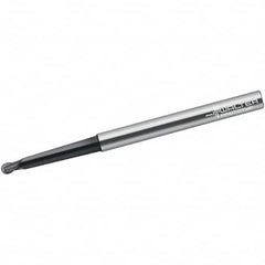 Walter-Prototyp - 2mm Diam, 2mm LOC, 2 Flute Solid Carbide Ball End Mill - TiAlN Finish, Single End, 80mm OAL, 6mm Shank Diam, Spiral Flute - Benchmark Tooling