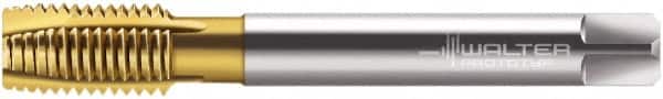 Walter-Prototyp - M8x1.00 Metric Fine, 3 Flute, TiN Finish, Cobalt Spiral Point Tap - Plug Chamfer, Right Hand Thread, 90mm OAL, 18mm Thread Length, 6mm Shank Diam, 6G Class of Fit, Series P2138005 - Exact Industrial Supply