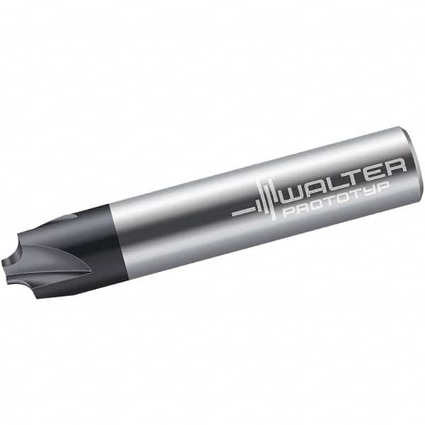 Walter-Prototyp - 1/32" Radius, 1/4" Mill Diam, 3 Flute Solid Carbide Corner Rounding End Mill - Single End, TiAlN Finish, 2-1/2" OAL, 1/4" Shank Diam - Benchmark Tooling