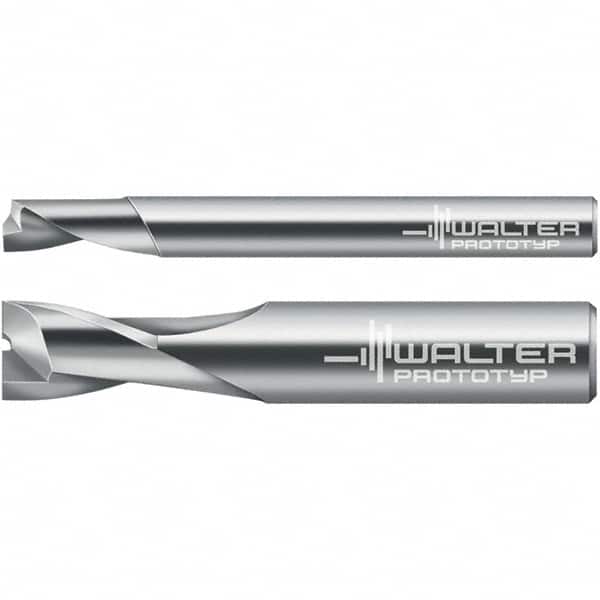 Walter-Prototyp - 8mm, 16mm LOC, 8mm Shank Diam, 63mm OAL, 1 Flute, Solid Carbide Square End Mill - Single End, Uncoated, Spiral Flute, 30° Helix, Centercutting, Right Hand Cut, Right Hand Flute - Benchmark Tooling