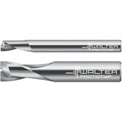 Walter-Prototyp - 5mm, 10mm LOC, 6mm Shank Diam, 57mm OAL, 1 Flute, Solid Carbide Square End Mill - Single End, Uncoated, Spiral Flute, 30° Helix, Centercutting, Right Hand Cut, Right Hand Flute - Benchmark Tooling