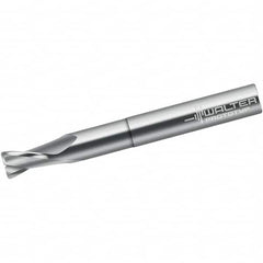 Walter-Prototyp - 4mm, 6mm LOC, 4mm Shank Diam, 50mm OAL, 2 Flute, Solid Carbide Square End Mill - Single End, Uncoated, Spiral Flute, 25° Helix, Centercutting, Right Hand Cut, Right Hand Flute - Benchmark Tooling