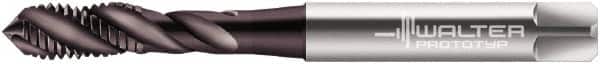 Walter-Prototyp - M6x1.00 Metric 3 Flute 6GX Modified Bottoming Spiral Flute Tap - Powdered Metal, Hardlube Finish, 80mm OAL, Right Hand Flute, Right Hand Thread, Series EP2053302 - Exact Industrial Supply