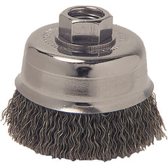 Vortec Pro 3″ Crimped Wire Cup Brush, .014″ Steel Fill, 1/2″-13 Arbor Hole - Benchmark Tooling