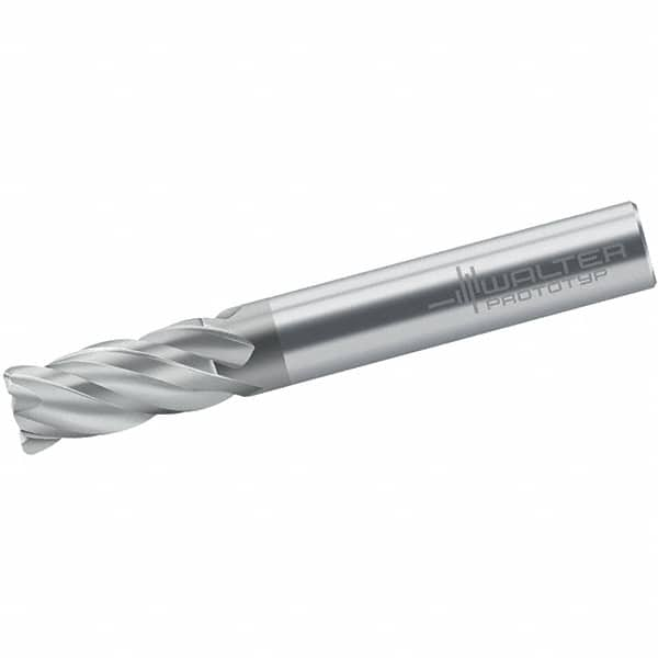 Walter-Prototyp - 12mm, 4 Flute, Single End, Solid Carbide, 0.5mm Corner Radius End Mill - 83mm OAL, Right Hand Flute, 26mm LOC, Right Hand Cut - Benchmark Tooling