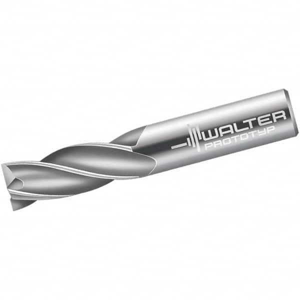 Walter-Prototyp - 2.5mm, 8mm LOC, 6mm Shank Diam, 57mm OAL, 4 Flute, Solid Carbide Square End Mill - Single End, Uncoated, Spiral Flute, 30° Helix, Centercutting, Right Hand Cut, Right Hand Flute - Benchmark Tooling