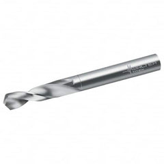 Walter-Titex - 3.2mm 118° Spiral Flute Solid Carbide Screw Machine Drill Bit - Bright Finish, Right Hand Cut, 18mm Flute Length, 49mm OAL, Form V+A Point, Straight Shank - Benchmark Tooling