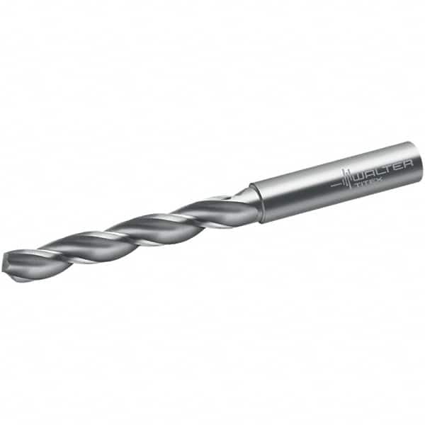 Walter-Titex - 13/64" 130° Solid Carbide Jobber Drill - Bright Finish, Right Hand Cut, Spiral Flute, Straight Shank, 82mm OAL, BSX Point - Benchmark Tooling