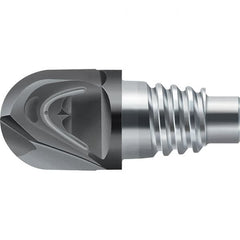 Walter-Prototyp - H1E Carbide Ball Nose Milling Tip Insert - TiAlN Finish, 2 Flutes, 10mm Cutting Diam, 8mm Depth of Cut, 11.8mm Extension, 0.1969" Cnr Rad - Benchmark Tooling