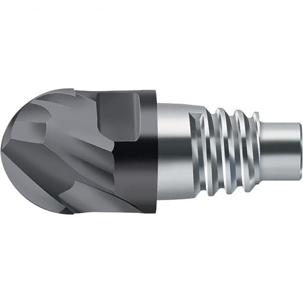 Walter-Prototyp - H8E Carbide Ball Nose Milling Tip Insert - TiAlN Finish, 2 Flutes, 10mm Cutting Diam, 5.5mm Depth of Cut, 12.4mm Extension, 0.1969" Cnr Rad - Benchmark Tooling