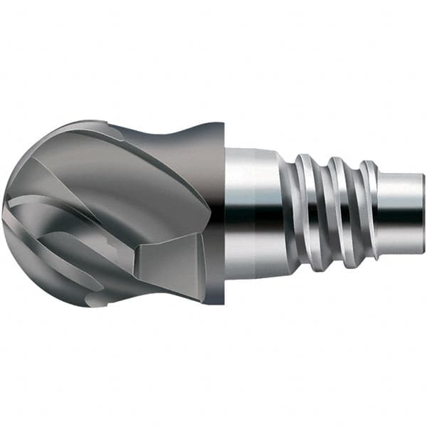 Walter-Prototyp - H8E Carbide Ball Nose Milling Tip Insert - TiAlN Finish, 4 Flutes, 16mm Cutting Diam, 8.5mm Depth of Cut, 18.7mm Extension, 0.315" Cnr Rad - Benchmark Tooling