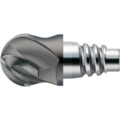Walter-Prototyp - H8E Carbide Ball Nose Milling Tip Insert - TiAlN Finish, 4 Flutes, 16mm Cutting Diam, 8.5mm Depth of Cut, 18.7mm Extension, 0.315" Cnr Rad - Benchmark Tooling