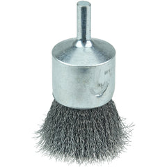 Vortec Pro 1″ Crimped Wire End Brush, .006″ Steel Fill, 1/4″ Stem - Benchmark Tooling