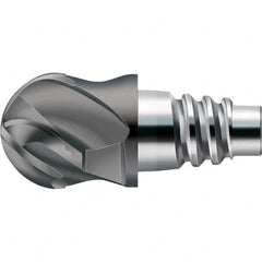 Walter - AH8E Carbide Ball Nose Milling Tip Insert - TiAlN Finish, 4 Flutes, 15.88mm Cutting Diam, 8.51mm Depth of Cut, 18.69mm Extension, 5/16" Cnr Rad - Benchmark Tooling