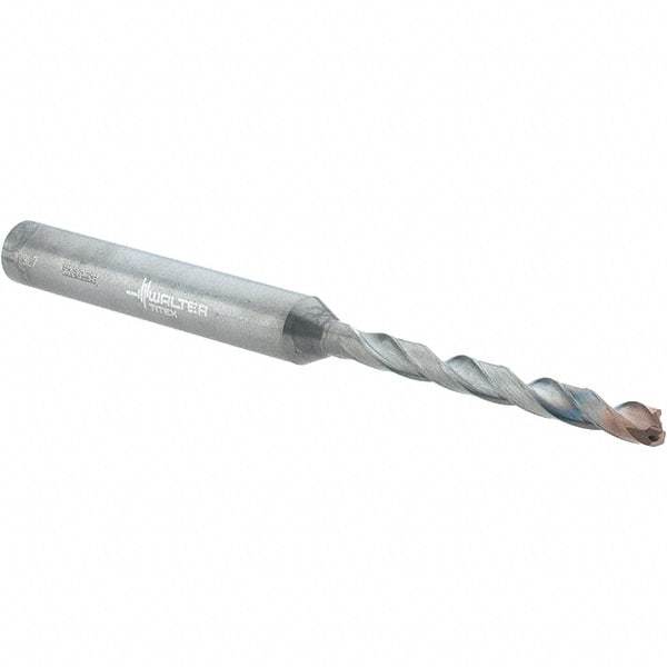 Walter-Titex - 3.2mm 140° Solid Carbide Jobber Drill - Double Coating Finish, Right Hand Cut, Spiral Flute, Straight Shank, 74mm OAL, X-treme D Point - Benchmark Tooling