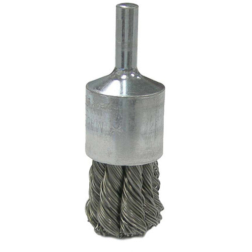 Vortec Pro 3/4″ Knot Wire End Brush, .014″Stainless Steel Fill, 1/4″ Stem - Benchmark Tooling