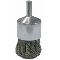 Vortec Pro 1″ Knot Wire End Brush, .014″ Steel Fill, 1/4″ Stem - Benchmark Tooling