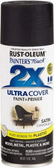 Rust-Oleum - Canyon Black, Satin, Enamel Spray Paint - 8 to 12 Sq Ft per Can, 12 oz Container - Benchmark Tooling
