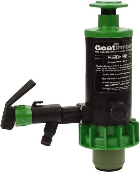 GoatThroat Pumps - 3/8" Outlet, 4 GPM, Polypropylene Hand Operated Transfer Pump - 56" OAL, For up to 55 Gal Drums, For Biodiesel, Lightweight Synthetic Oils, Pesticides, Solvents, Acids & Other Corrosive Chemicals - Benchmark Tooling