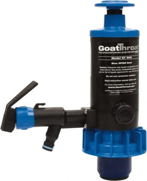 GoatThroat Pumps - 3/8" Outlet, 4 GPM, Polypropylene Hand Operated Transfer Pump - 56" OAL, For up to 55 Gal Drums, For Antifreeze & Other Lightweight Liquids - Benchmark Tooling