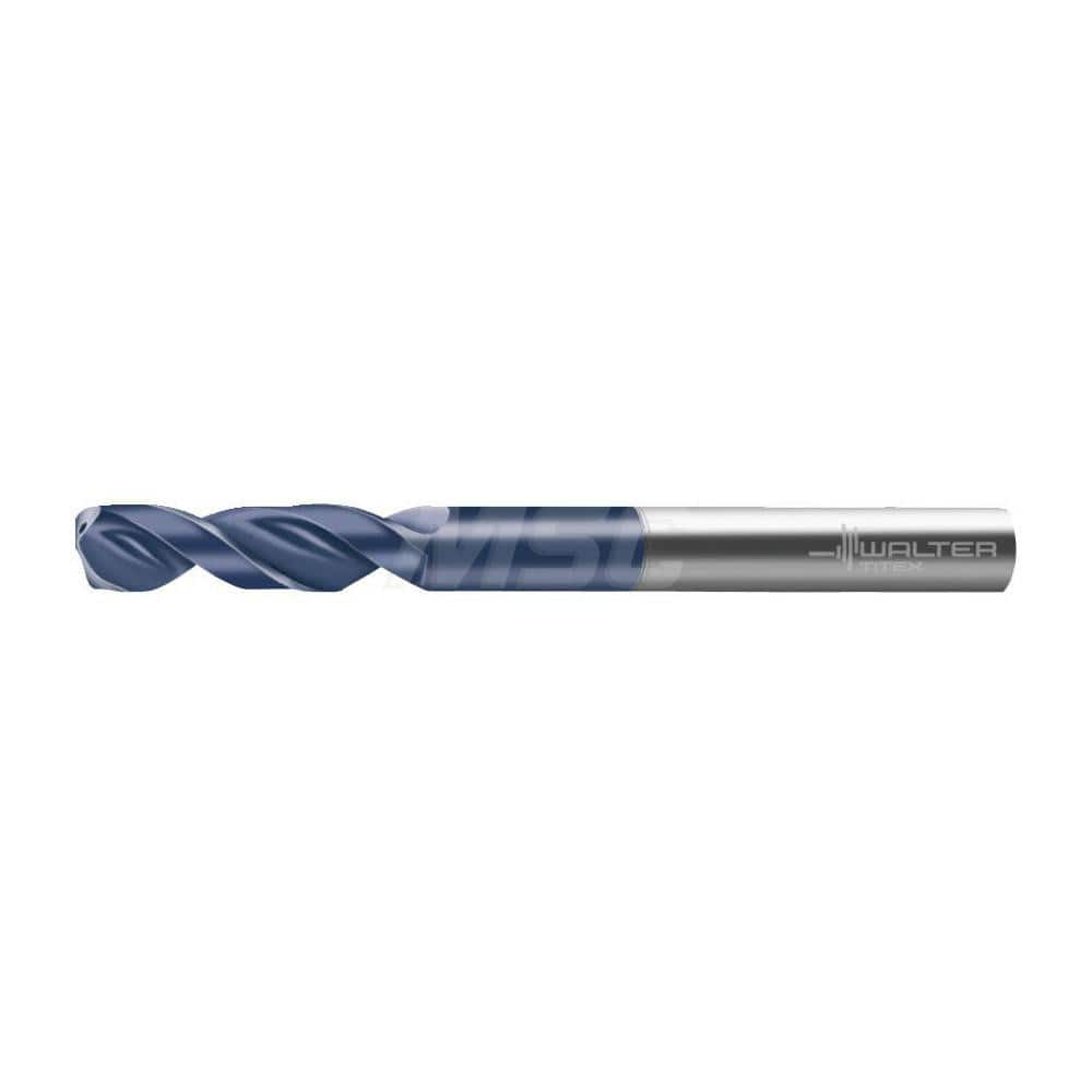 Screw Machine Length Drill Bit: 0.315″ Dia, 150 °, Solid Carbide Coated, Right Hand Cut, Spiral Flute, Straight-Cylindrical Shank, Series A6181TFT