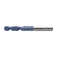 Screw Machine Length Drill Bit: 0.2812″ Dia, 150 °, Solid Carbide Coated, Right Hand Cut, Spiral Flute, Straight-Cylindrical Shank, Series A6181TFT