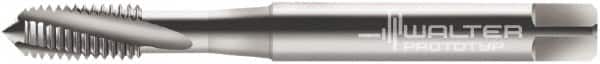 Walter-Prototyp - M8x1.25 Metric 3 Flute 6G Modified Bottoming Spiral Flute Tap - Cobalt, Bright Finish, 90mm OAL, Right Hand Flute, Right Hand Thread, Series 20430 - Exact Industrial Supply