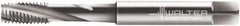 Walter-Prototyp - M6x1.00 Metric 3 Flute 6H Modified Bottoming Spiral Flute Tap - Cobalt, Bright Finish, 80mm OAL, Right Hand Flute, Right Hand Thread, Series 2041210 - Exact Industrial Supply