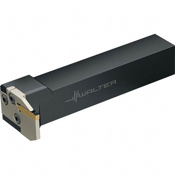 Walter - External Thread, 0.4724" Max Depth of Cut, 2mm Min Groove Width, 139.8mm OAL, Left Hand Indexable Grooving Cutoff Toolholder - 25mm Shank Height x 25mm Shank Width, GX16-1E.. Insert Style, NCLE Toolholder Style - Benchmark Tooling