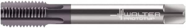 Walter-Prototyp - M8x1.00 Metric Fine 6HX 4 Flute Multilayer TiAlN Finish Solid Carbide Straight Flute Machine Tap - Modified Bottoming, Right Hand Thread, 90mm OAL, 12mm Thread Length, Oversize, Through Coolant - Benchmark Tooling