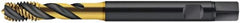 Walter-Prototyp - M5x0.80 Metric 3 Flute 6HX Modified Bottoming Spiral Flute Tap - Cobalt, TiN Finish, 70mm OAL, Right Hand Flute, Right Hand Thread, Series S2051315 - Exact Industrial Supply