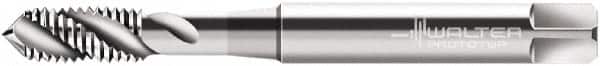 Walter-Prototyp - M4x0.50 Metric Fine 3 Flute 6H Modified Bottoming Spiral Flute Tap - Cobalt, Bright Finish, 63mm OAL, Right Hand Flute, Right Hand Thread, Series P21519 - Exact Industrial Supply