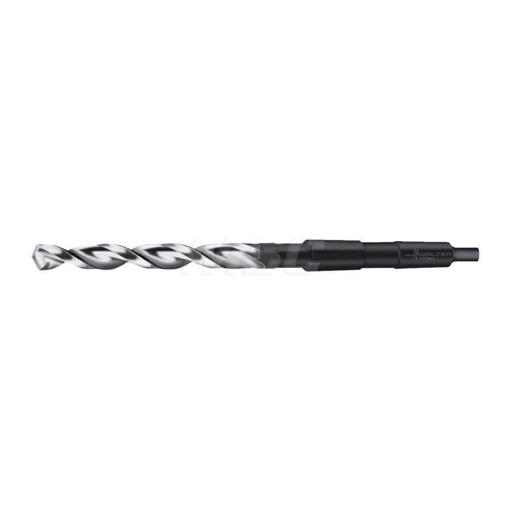 Taper Shank Drill Bit: 0.4252″ Dia, 1MT, 130 °, High Speed Steel Bright/Uncoated & Oxide, 3.7008″ Flute Length, 6.8898″ OAL, Alpha XE Point, Parabolic Flute