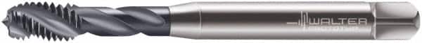 Walter-Prototyp - M4x0.70 Metric 3 Flute 6H Modified Bottoming Spiral Flute Tap - Cobalt, TiCN Finish, 63mm OAL, Right Hand Flute, Right Hand Thread, Series 7051776 - Exact Industrial Supply