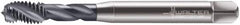 Walter-Prototyp - M4x0.70 Metric 3 Flute 6H Modified Bottoming Spiral Flute Tap - Cobalt, TiCN Finish, 63mm OAL, Right Hand Flute, Right Hand Thread, Series 7051776 - Exact Industrial Supply
