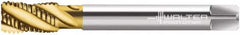 Walter-Prototyp - 1-11" BSPP, 5 Flutes, Modified Bottoming Chamfer, TiN Coated, Cobalt British Standard Pipe Tap - 0.9843" Shank Diam, 0.7874" Square Size, Series M2456305 - Exact Industrial Supply