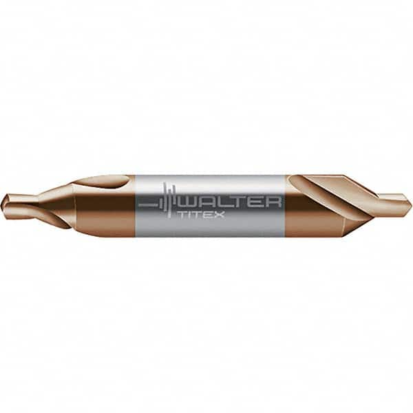 Walter-Titex - Metric Plain Cut 60° Incl Angle Solid Carbide Combo Drill & Countersink - Benchmark Tooling