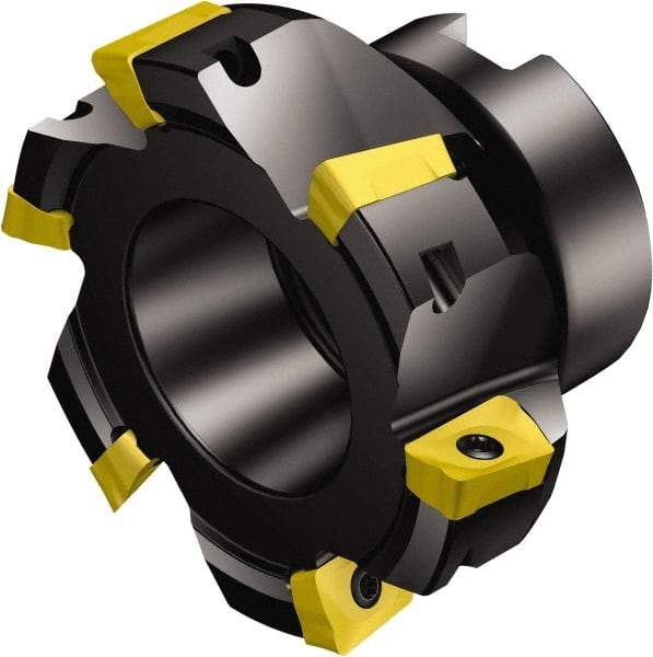 Sandvik Coromant - 4 Inserts, 80mm Cut Diam, 27mm Arbor Diam, 15.7mm Max Depth of Cut, Indexable Square-Shoulder Face Mill - 50mm High, R390-17.. Insert Compatibility, Series CoroMill 390 - Benchmark Tooling