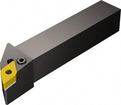 Sandvik Coromant - PDJNR/L, Left Hand Cut, -3° Lead Angle, 25mm Shank Height x 25mm Shank Width, Negative Rake Indexable Turning Toolholder - 150mm OAL, DNMG 11 04 08, DNMG 332 Insert Compatibility, Series T-Max P - Benchmark Tooling